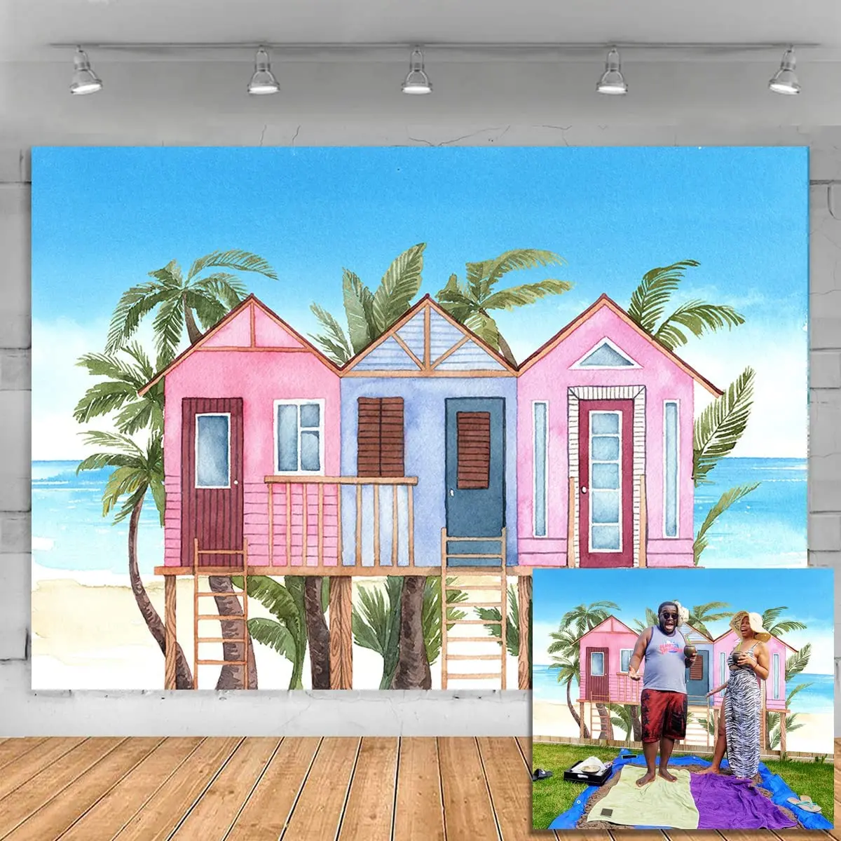 

Летний фон для фотографирования с изображением пляжа