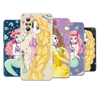 disney princess art liquid silicone soft cover for xiaomi redmi note 11 11t 11s 10 10s 9 9t 8t 9s 8 7 5 pro phone case