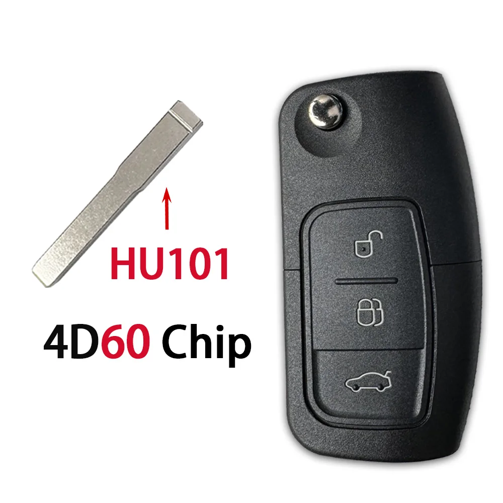 

Чип 4D63/4D60 для Ford Fusion Focus Mondeo Fiesta Galaxy, 433 МГц, откидной дистанционный ключ от машины F021 HU101, лезвие