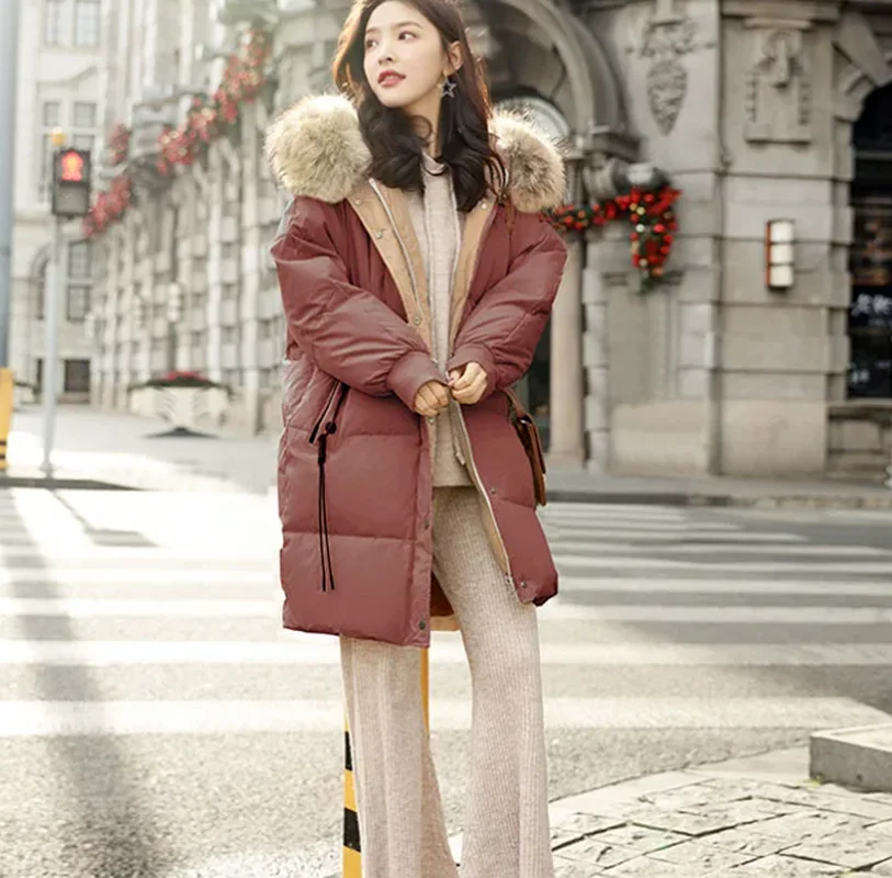 Winter Jacket Women Parka Warm Down Cotton Coats Female Loose Hooded Long SleeveThicken Oversize Women Winter Coat Padded Black