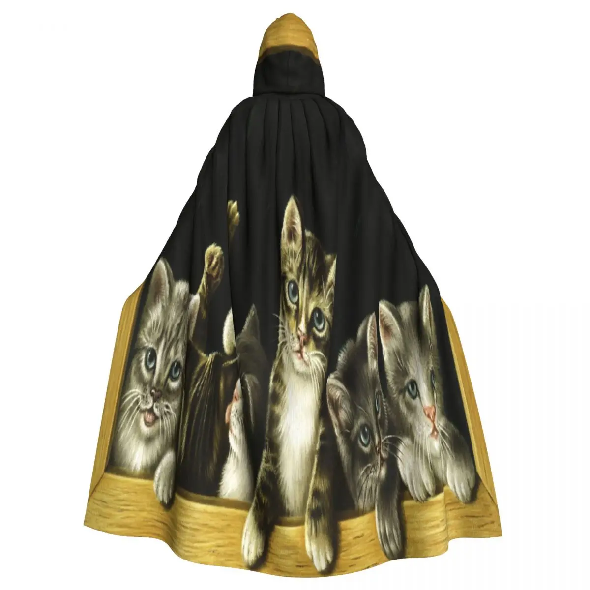 

Hooded Cloak Unisex Cloak with Hood Cats Painting Cloak Vampire Witch Cape Cosplay Costume