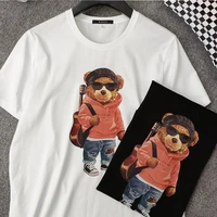 oversized t shirts streetwear hip hop guitar bear print punk rock gothic tees shirts harajuku casual short sleeve tops