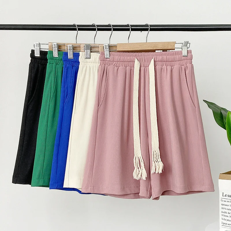 

Шорты женские зеленые из вискозы, с высокой талией, свободного покроя