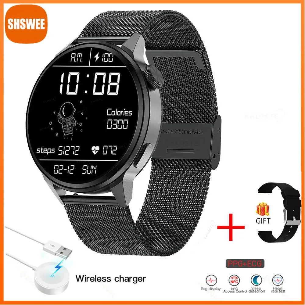 

For Huawei Xiaomi NFC Smart Watch Men Smart Bluetooth Call Smartwatch Women Heart Rate ECG PPG Smartwatch For Android ios