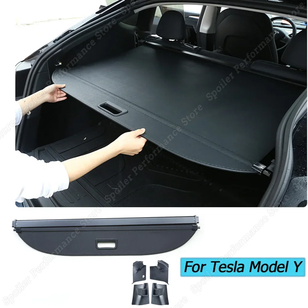 

Багажник, багажник для Tesla Model Y, защитный щит, багажник, занавеска, выдвижная перегородка, автомобильные аксессуары, Новинка