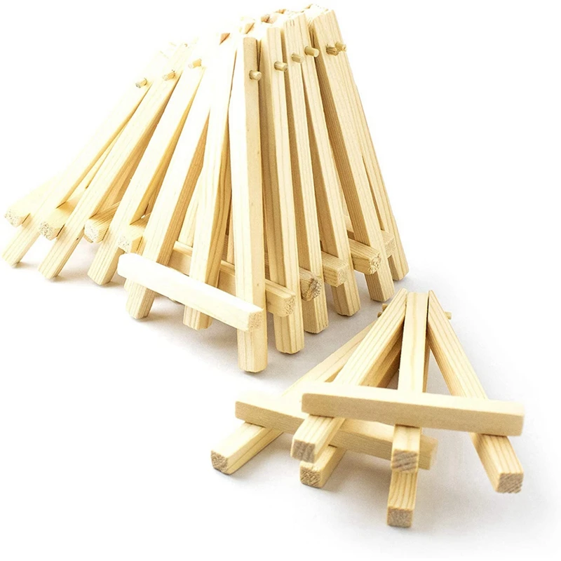 

75 Pieces Of Mini 5 Inch Wooden Easel. Business Cards, Display Photos, Small Canvases, Classroom DIY Arts And Crafts