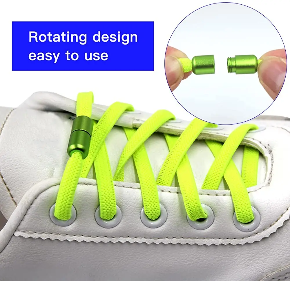 4 Pairs Elastic No Tie Shoe Laces with 4 Colors Tieless Shoelaces One Size Fits All Adult and Kids