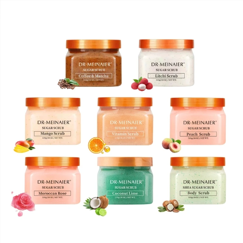 

DRMEINAIER Fruit Sea Salt Body Scrub Soften Skin Brightening Moisturizing Exfoliating Cleaning Smooth Anti-Acne Drop Shipping