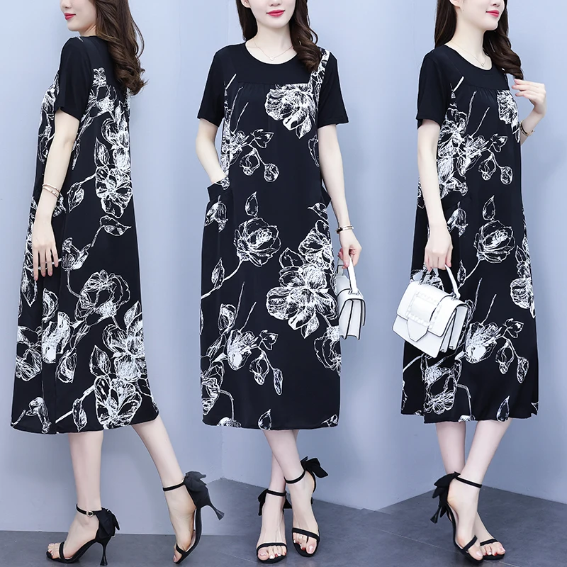 

Женское летнее платье COIGARSAM, новинка 2022, Модные свободные черные платья в стиле пэчворк, Прямая поставка