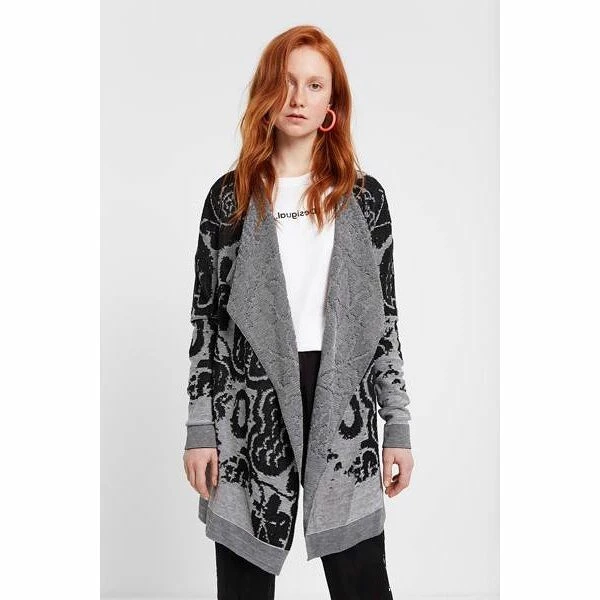 

Foreign trade single Spanish uneven jacquard show thin knitted shawl cardigan