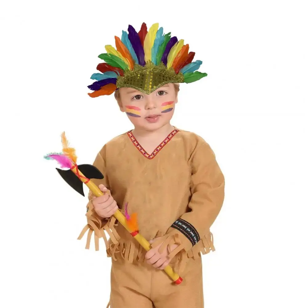 

Party Headgear Colorful Indian Style Feather Headgear for Children's Halloween Party Costume Carnival Performance for Parties