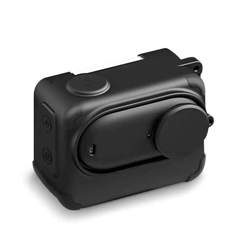 Фото Силиконовый чехол PULUZ для зарядного бокса Insta360 GO 3S с крышкой для объектива и ремешком (черный) №1