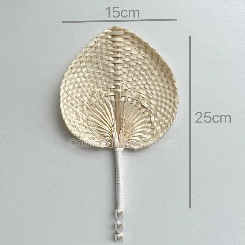 Веер из натурального бамбука и ротанга плетеный веер ручной работы в форме