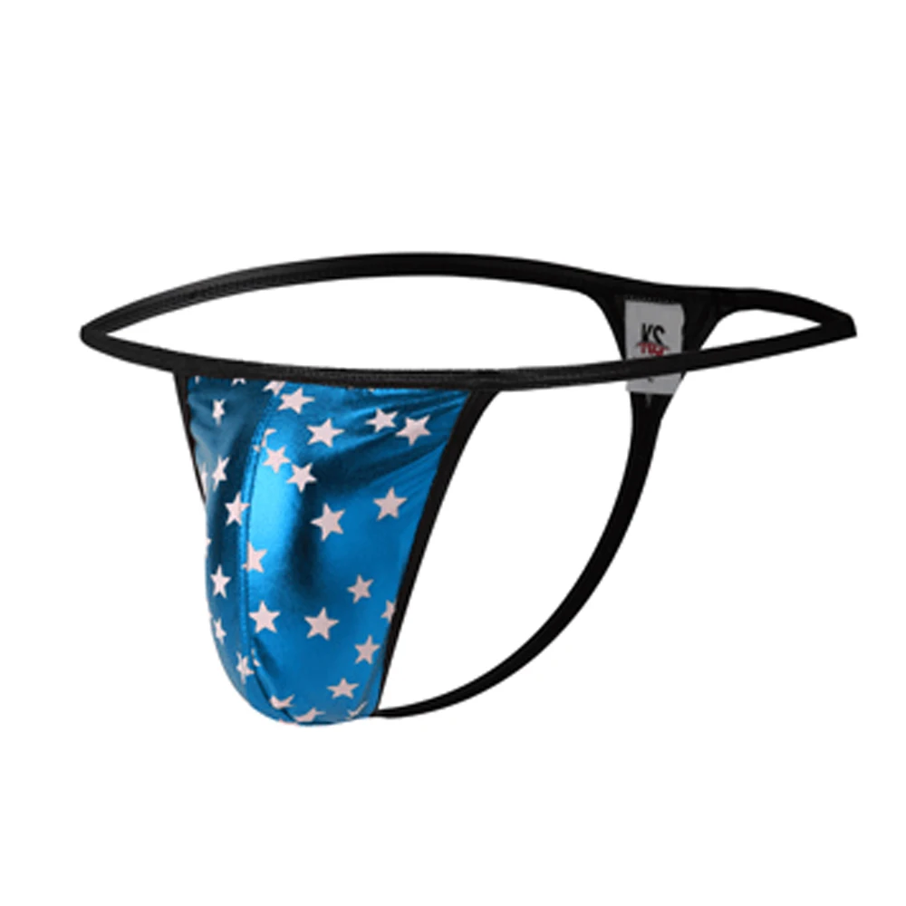 

Mens Bikini Star Print Thongs And G String Gays Underwear T Panties Low Rise Sexy Artificial Leather Sexy Lingerie Underwear