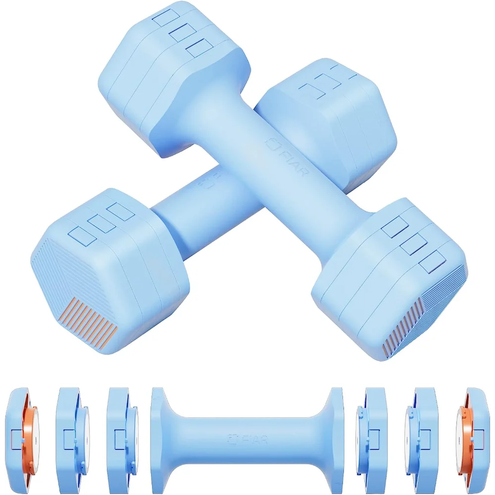 

Fiar Adjustable Weight Dumbbells Set- A Pair 4lb 6lb 8lb 10lb (2-5lb Each) Free Weights Set for Home Gym Equipment Workouts