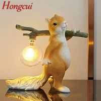 hongcui nordic table lamp creative squirrel led decorative for home children small desk light