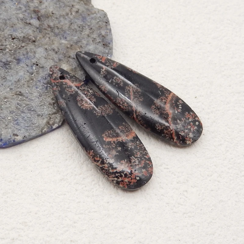 Натуральный камень снежинка обсидиан капли воды серьги-капли бусины модные