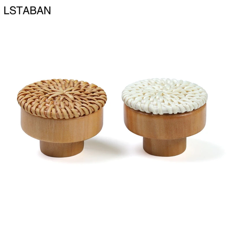 Деревянные ручки для шкафа из ротанга ящик бука комод кухонного дверные ручка