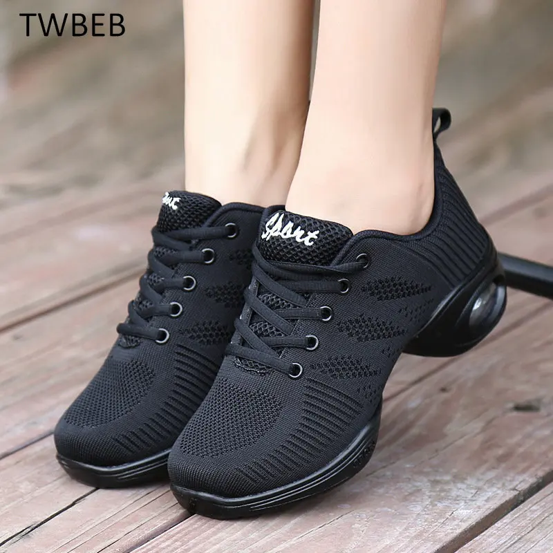 

Women's Mesh Jazz Shoes Modern Soft Outsole Dance Sneakers Breathable Dancing Fitness Training Shoes Ballroom Dance Shoes