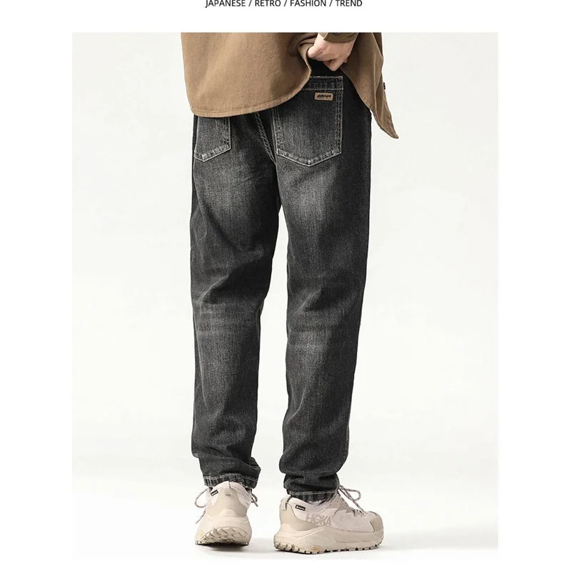 Men Clothing Straight Loose Cylinder Jeans Versatile Comfortable Black Harun Large Trousers Women 2022 Autumn and Winter New