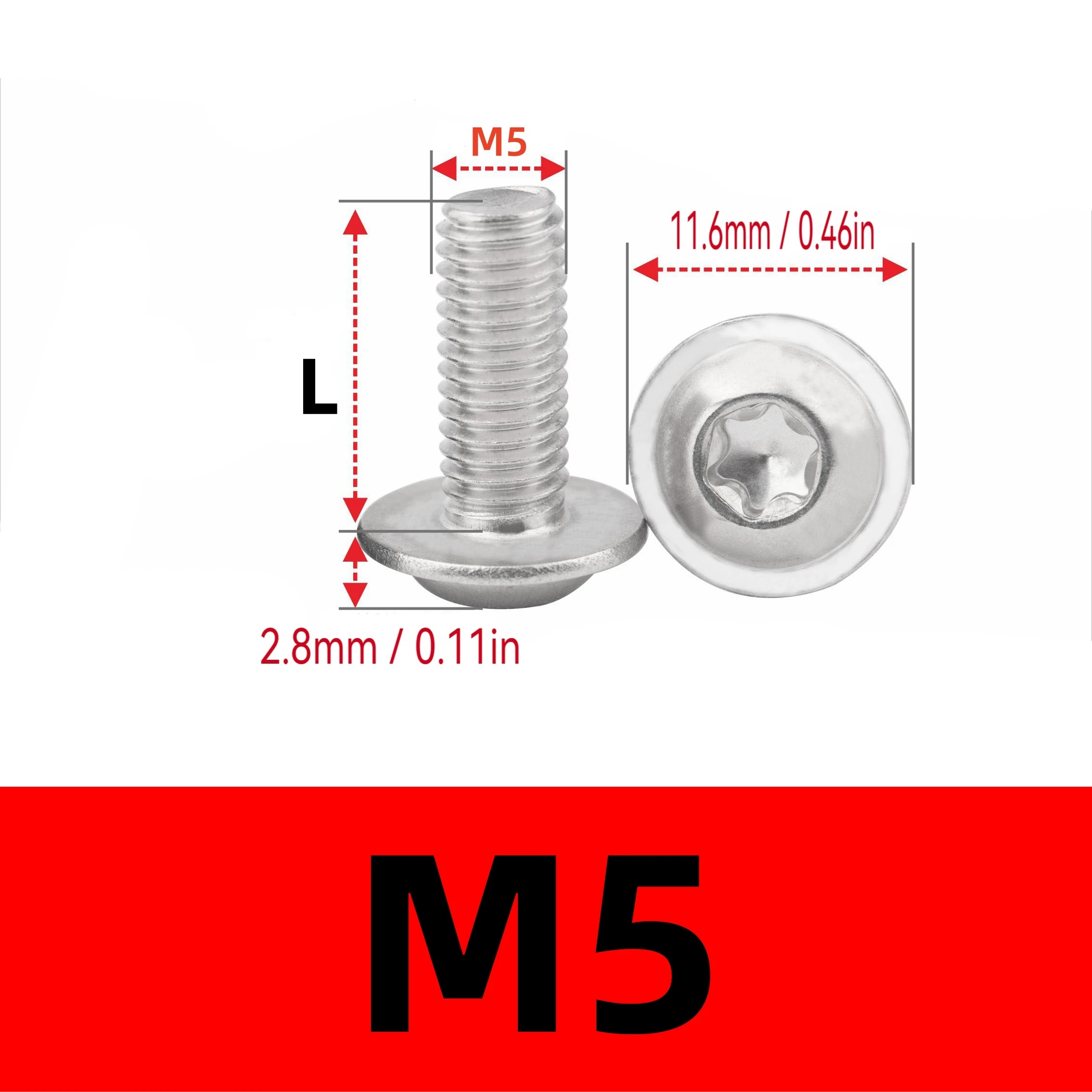 

10-5 шт. M5/M6 304 комплект винтов Torx из нержавеющей стали T25/T30 лопастной анти-сладкий шайба воротник