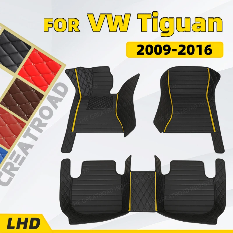 

Автомобильные напольные коврики на заказ для Volkswagen VW TIGUAN 2009-2016 2010 2011, автомобильные накладки на ногу, задняя крышка, аксессуары для интерьера