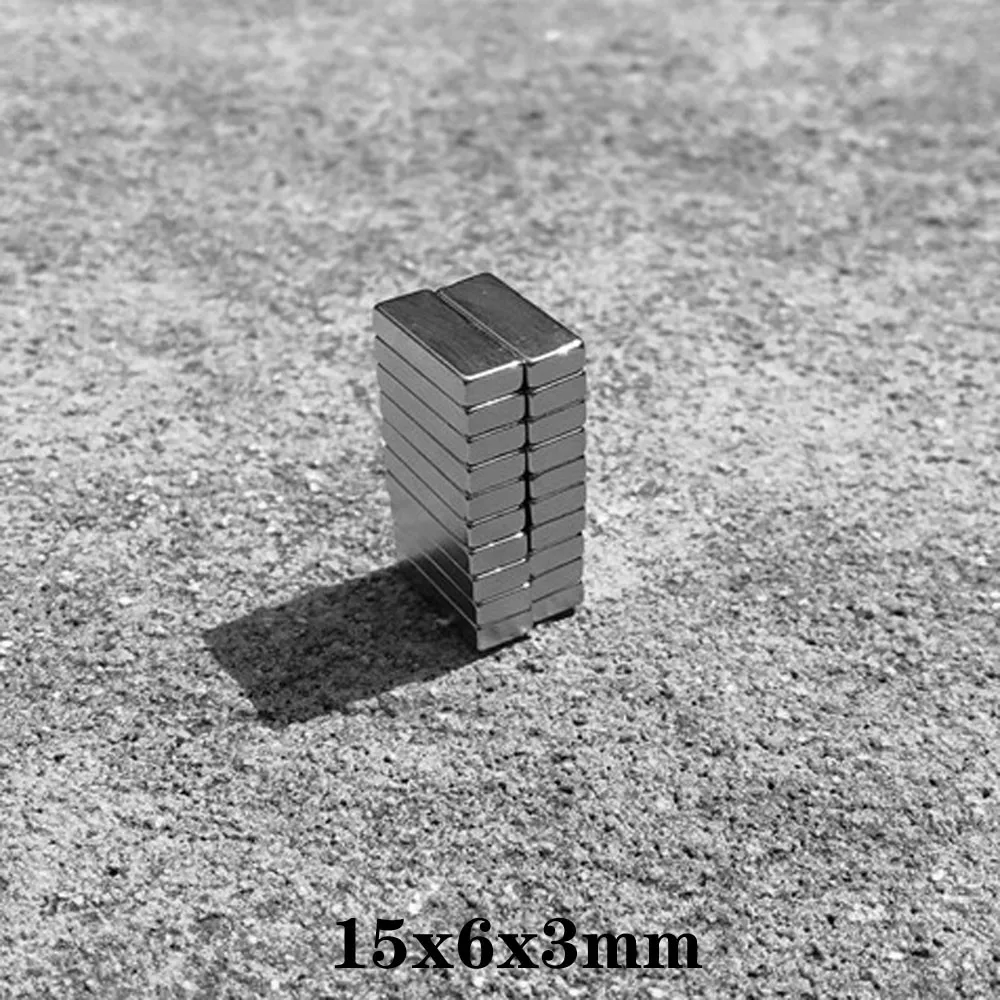 

Сильный редкоземельный магнит 15x6x3 мм, толщиной 3 мм, блок, прямоугольный магнит, 15x6x3 мм, Постоянные неодимовые магниты 15*6*3, 20 шт.