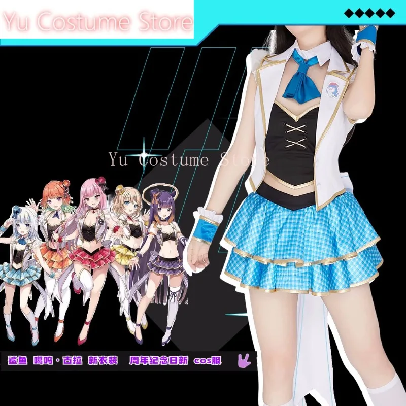 YuCostumeVtuber Hololive Gawr Gura/Takanashi Kiara Anniversary Новая одежда Униформа Косплей Костюм Хэллоуин