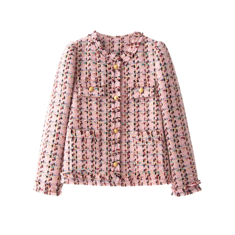 New 2023 Spring Casacos De Inverno Feminino  90%  White Duck Down Tweed Jacket High Street  Single Breasted  Wide-waisted