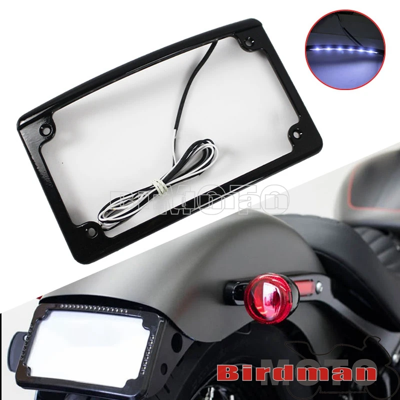 Для мотоцикла Harley 6 шт. светодиодная изогнутая рамка номерного знака с подсветкой