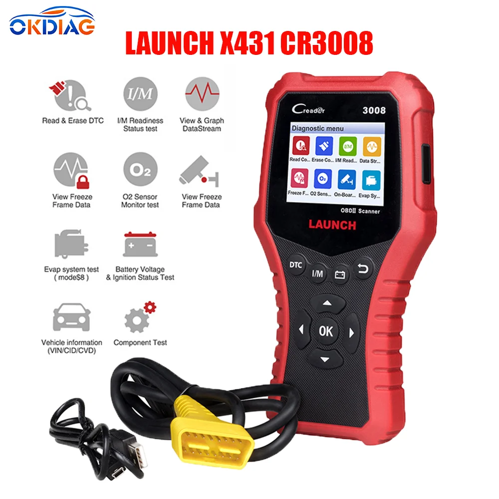 LAUNCH X431 CR3008 Car OBD2 Tools Automotive OBDII professional Scanner Diagnostic Engine Battery Code Reader Tools Free Update
