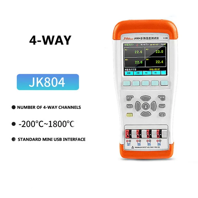 

JK808 handheld multi-channel temperature tester 4-8 channel temperature tester thermocouple temperature recorder