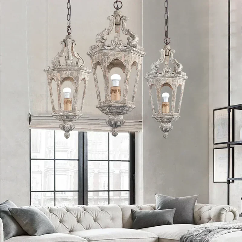 Винтажный деревянный подвесной светильник E27 лампа для гостиной спальни