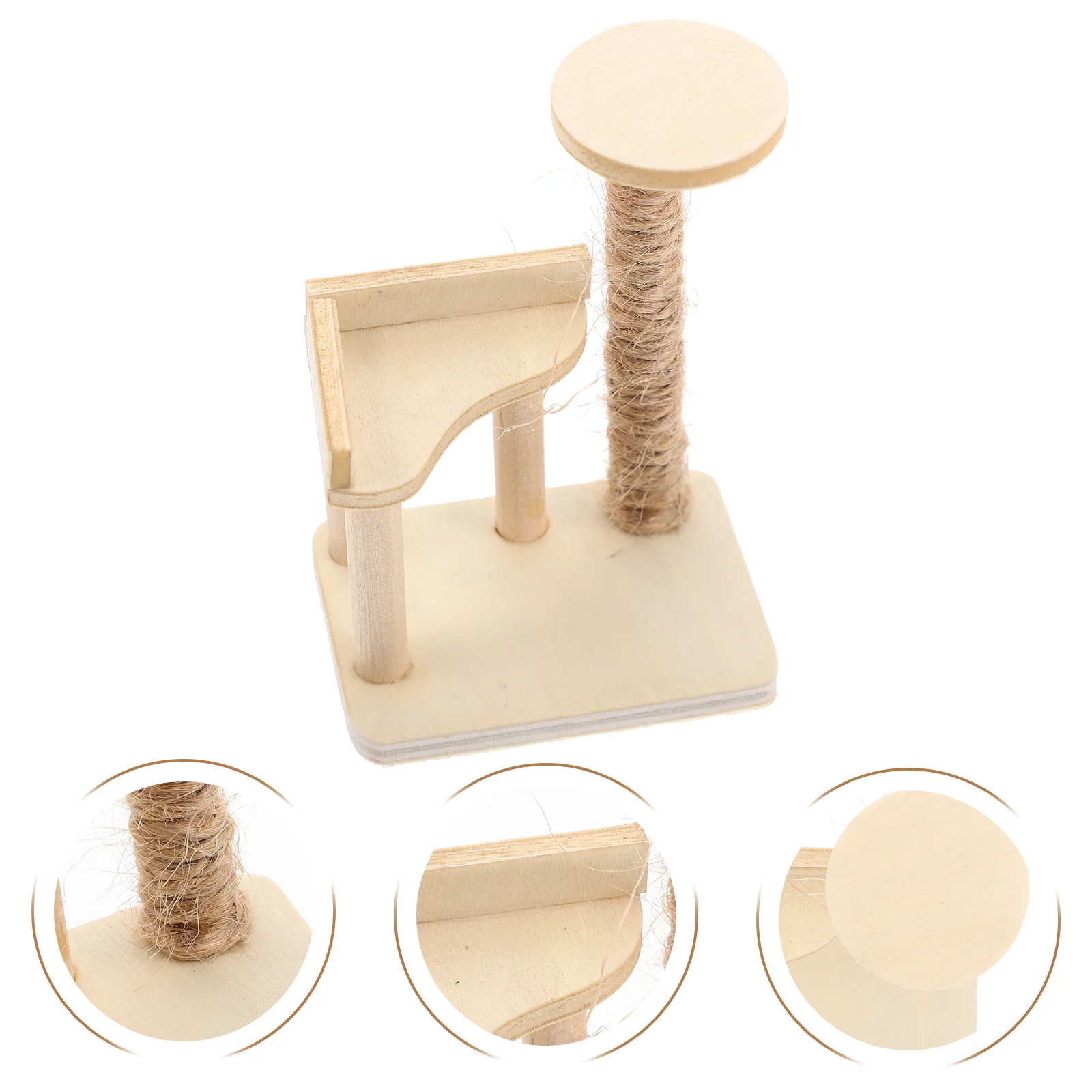 

Dollhouse Cat Climbing Frame Small Wooden Tower Model Miniature Bookcase Micro Toys Tree Furniture Adorn Decor Household