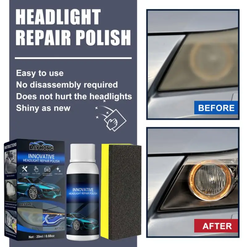 

50ml Car Headlight Repair Fluid Scratch Remove Headlight Polish Refurbishment Coating Oxidation Liquid Car Light Repair Agent