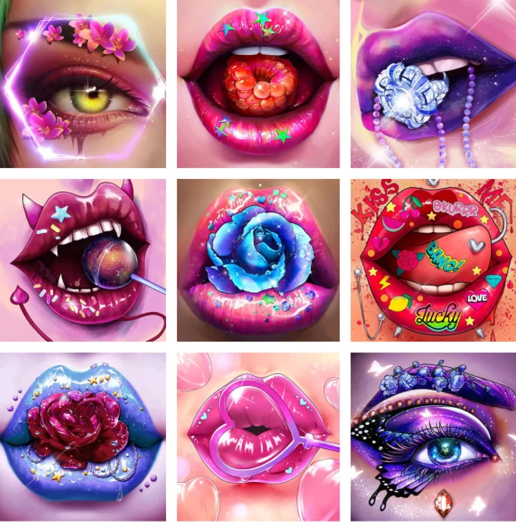 

5D DIY алмазная живопись глаза и губы полная квадратная/круглая Алмазная вышивка мозаика набор высокого качества картины ручной работы