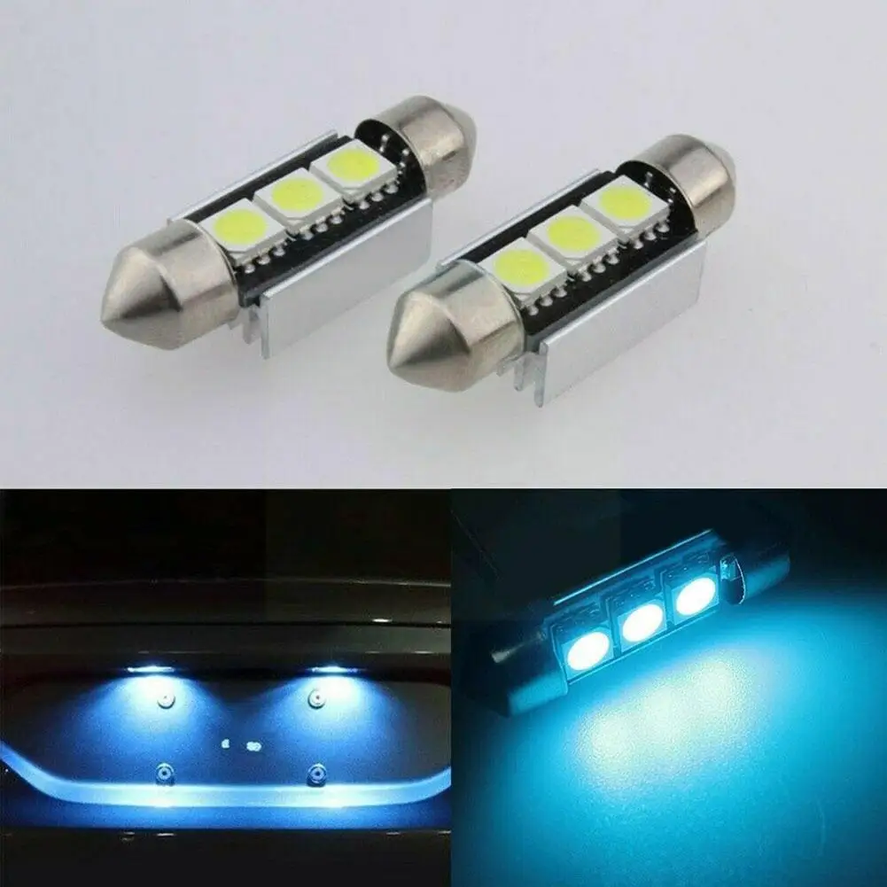 Автомобильные светодиодные лампы для номерного знака 2 шт. 36 мм 6411 алюминиевые