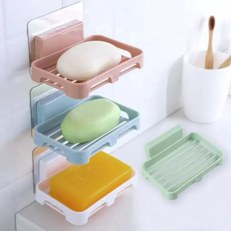 

Shower Soap Box Dish Storage Plate Tray Case Wall mounted Soap Holder Housekeeping Organizers