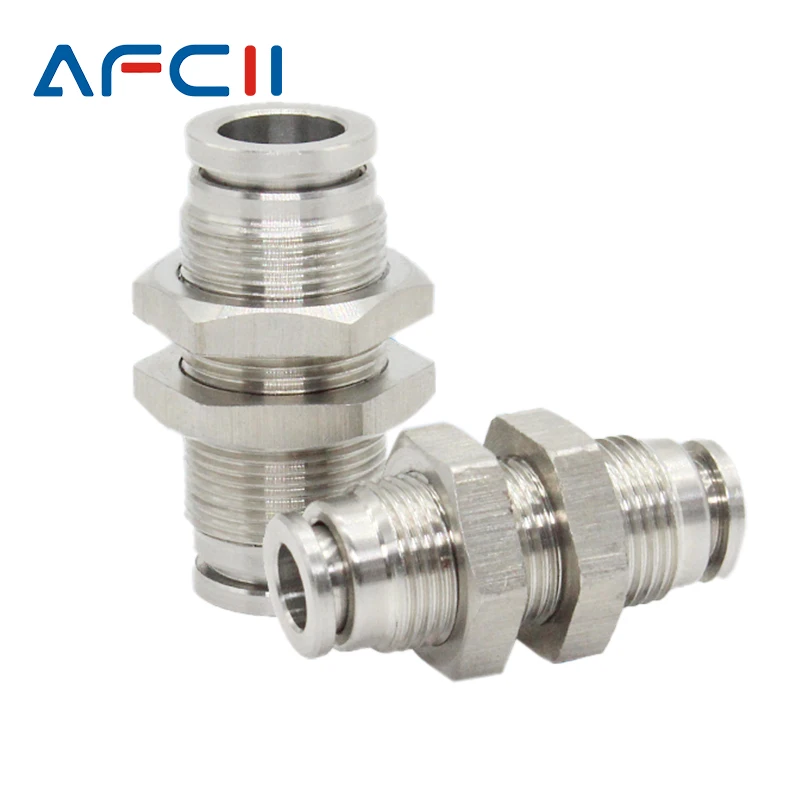

PM 304 Stainless Steel Pneumatic Connector Partition Metal Quick Plug Connector PM4 PM6 PM8 PM10 PM12 PM16 Trachea Connector