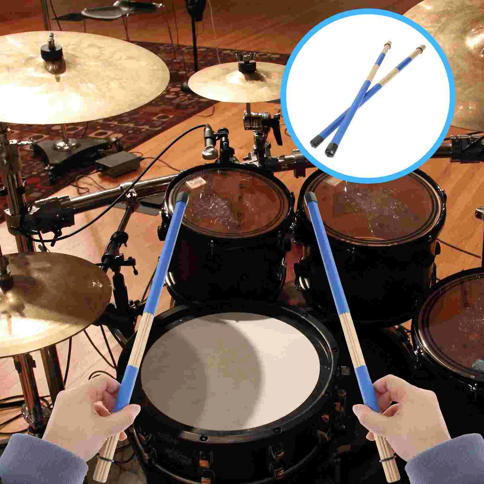 

Drum Brushes Blue Accessories Wood Xylophone Thunder Sticks Yellow Suit Marching Snare Mallets Percussion 5a Tip Drumsticks