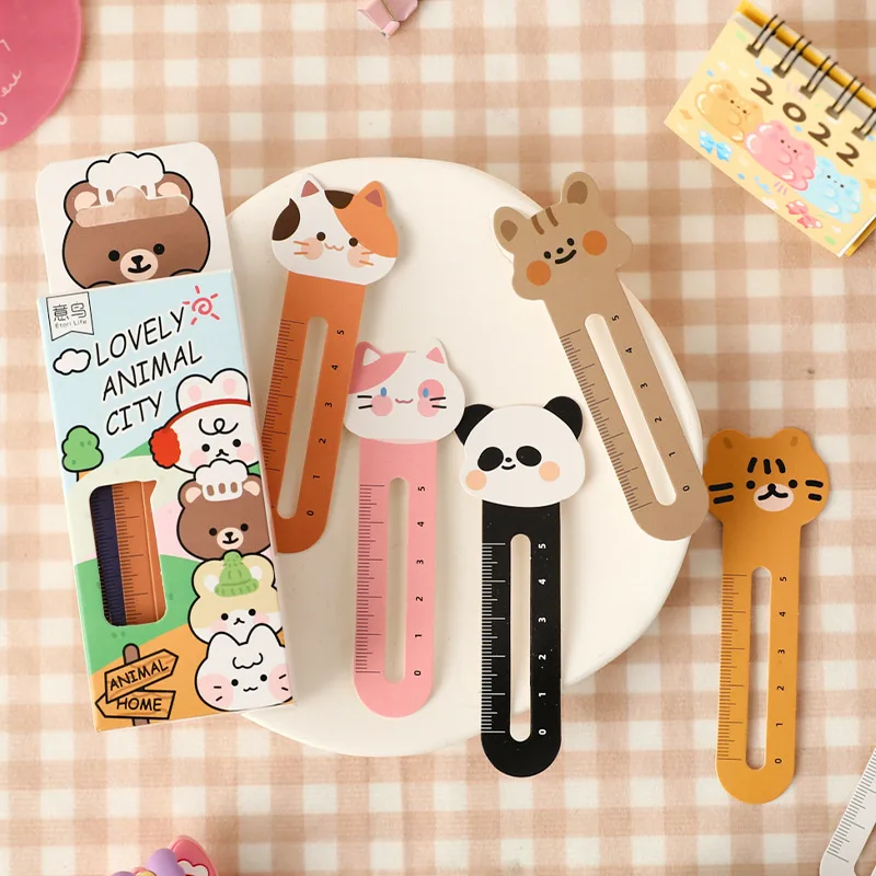 MOHAMM 30 PCS Cartoon Animal Bookmark with Ruler for Reading Marker Theme Page Students Supplies Children Gift