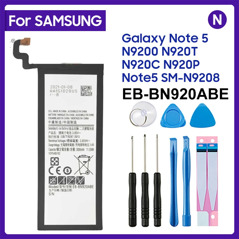 Аккумулятор 4900 мАч для Samsung GALAXY Note 5 Note5 N9200 N920t Project Noble N920c EB-BN920ABE N9208 Batterij