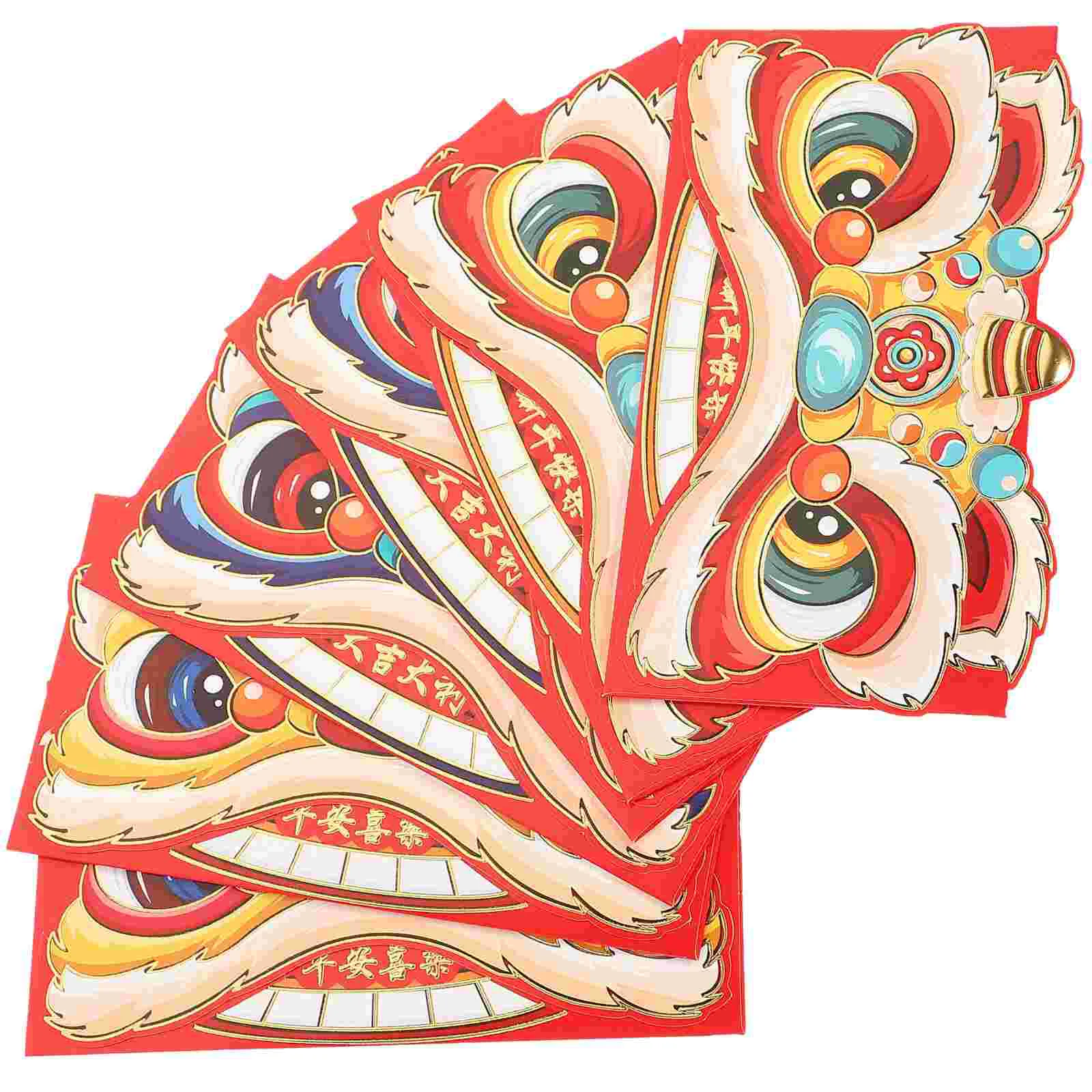 

6 Pcs Purse Red Packet For New Year Spring Festival Envelope Cartoon Chinese Style Money Pocket Paper