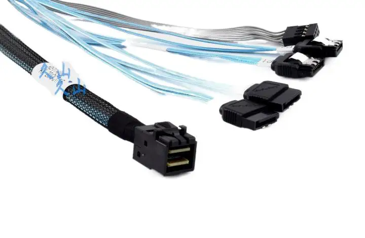 Оригинальный 100% Оригинальный SFF-8643 TO 4 SATA 12 GB/s кабель to 4 SATA 70 см