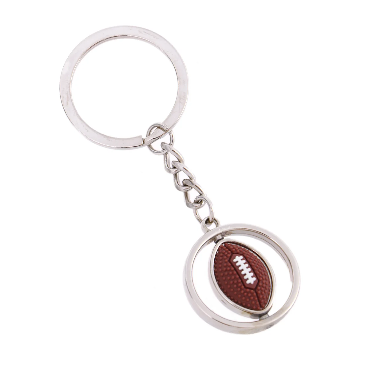 

Creative Casual Rotation Football Metal Keychains Alloy Keyring Fashion Trinket Novelty Charm Car Key Holder(G-351 Rugby)