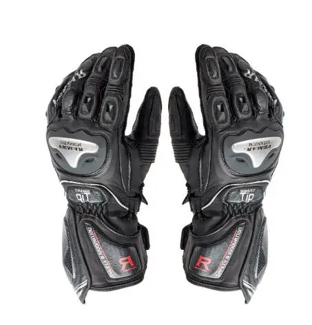 Vemar Gloves Motorcycle Long Leather Guantes Moto Scooter Accessories Glove Motorcyclist Motorbike Men Protective Black Luvas