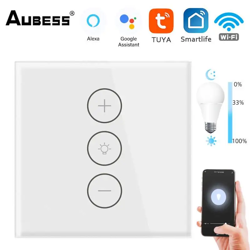 

Сенсорный выключатель света Tuya с Wi-Fi, панель со стеклянной подсветильник кой, с таймером и управлением через приложение Smart Life, работает с Alexa Google Home