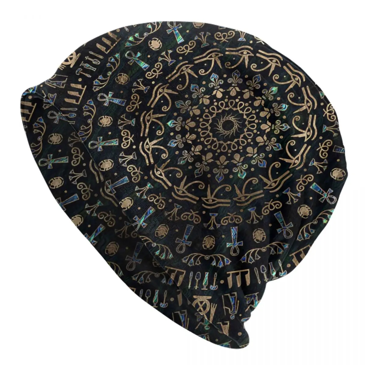 

Egyptian Hieroglyphic Circular Ornament Adult Men's Women's Knit Hat Keep warm winter Funny knitted hat