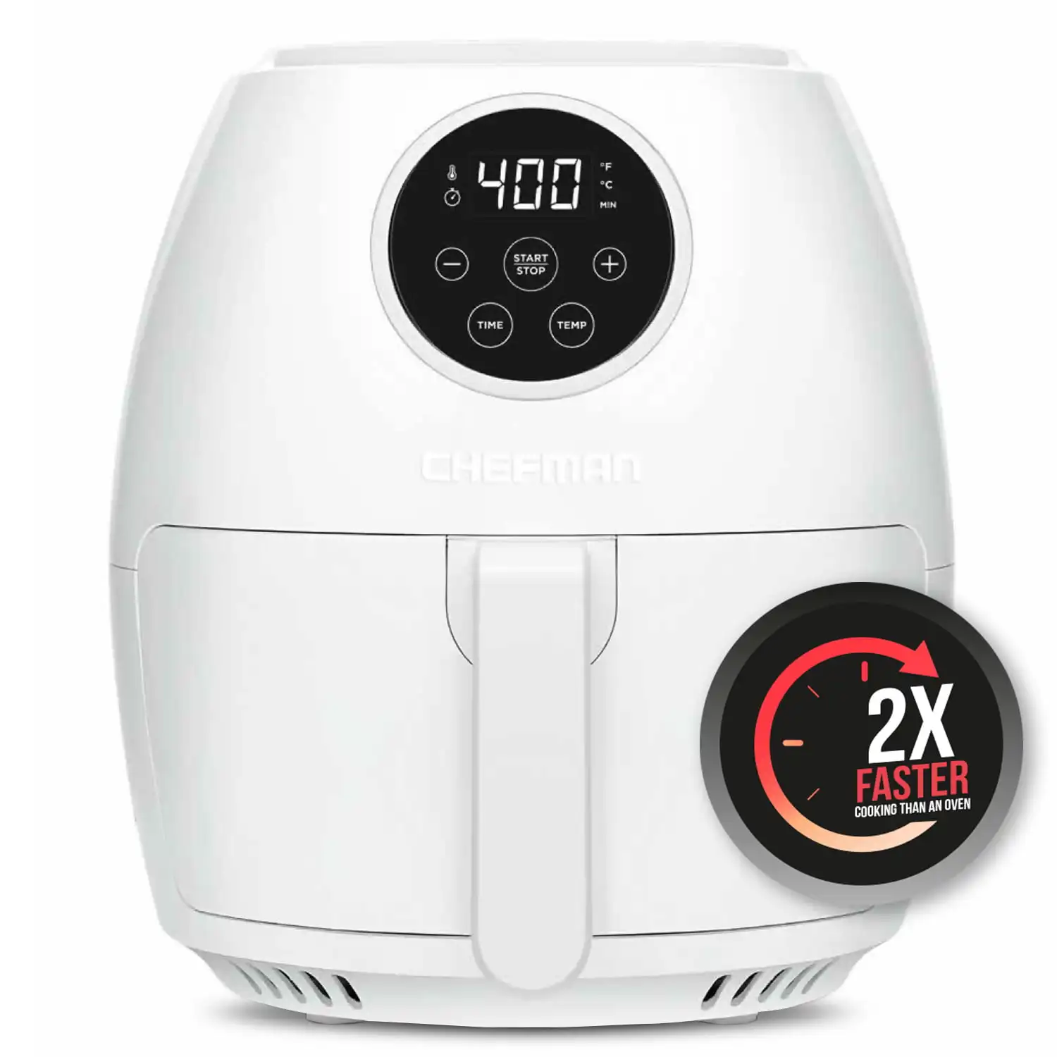Turbo Fry Digital Touch Air Fryer Oven, Glossy White, 3.7 Qt