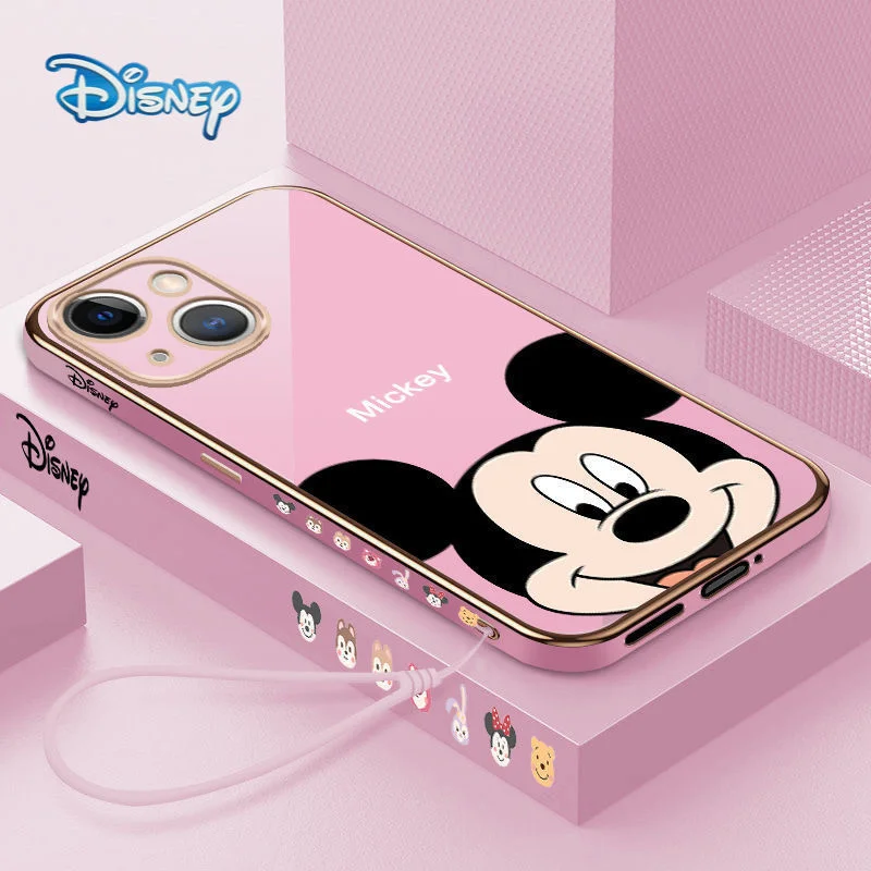 

Disney Mickey Cartoon Plating Mobile Phone Case for Iphone 13 13pro 12 12pro 11 Pro x Xs Max Xr 7 8 Plus Cute Anti-fall Cover